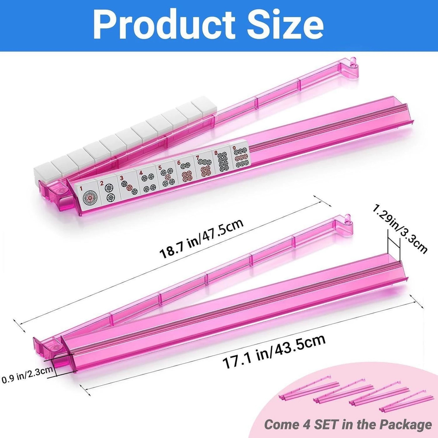 Plastic Non-Magnetic Mahjong Rack & Pusher
