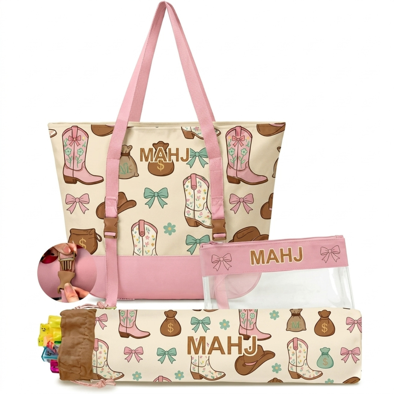 Mahjong Storage & Carrying Bag for Complete Mahjong Sets