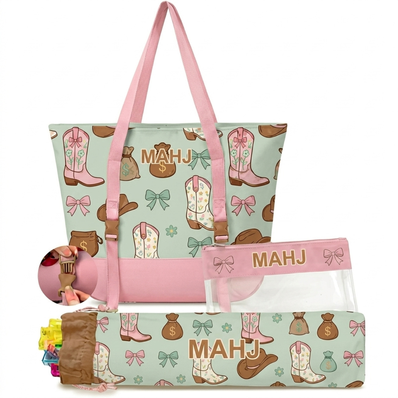 Mahjong Storage & Carrying Bag for Complete Mahjong Sets